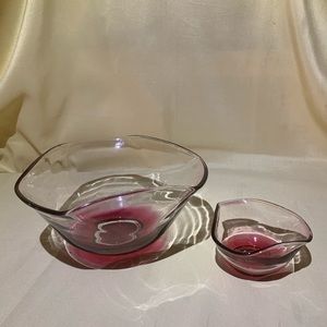 Vintage Chip and Dip Bowl Set